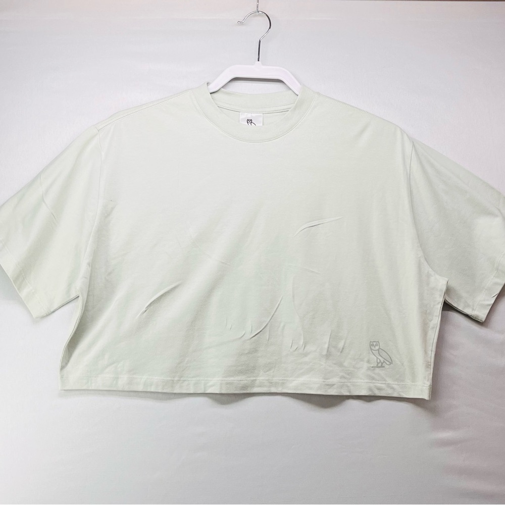 Casual cropped top soft mint‎ green